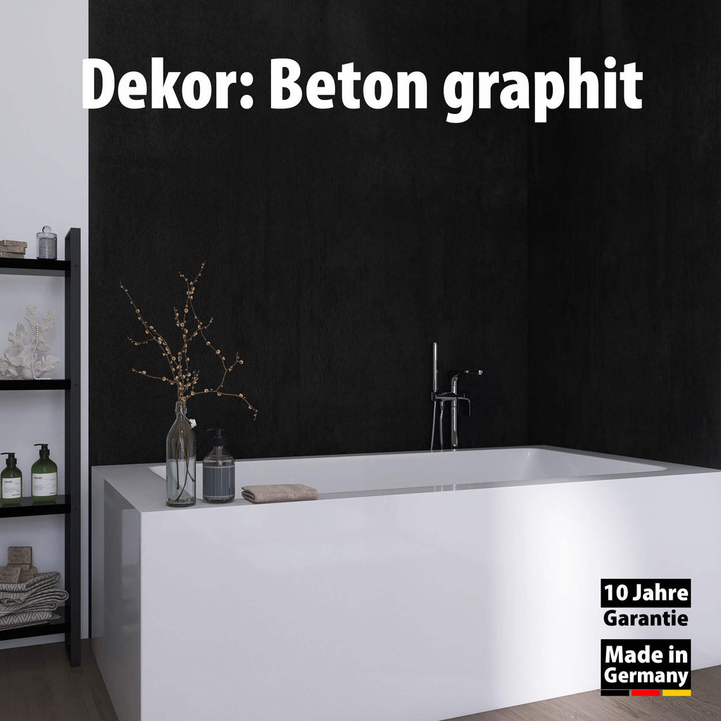 Duschrückwand - Beton graphit (250x100cm)