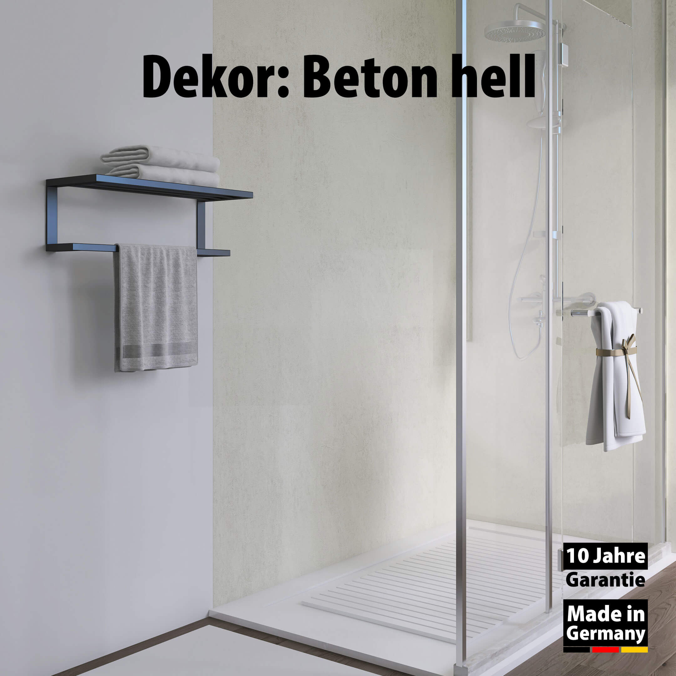 Duschrückwand - Beton hell (250x100cm)