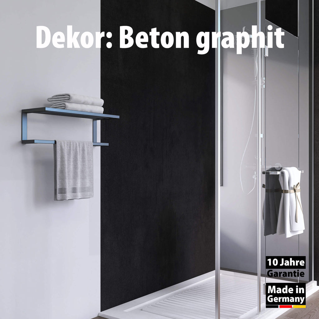 Duschrückwand - Beton graphit (250x100cm)