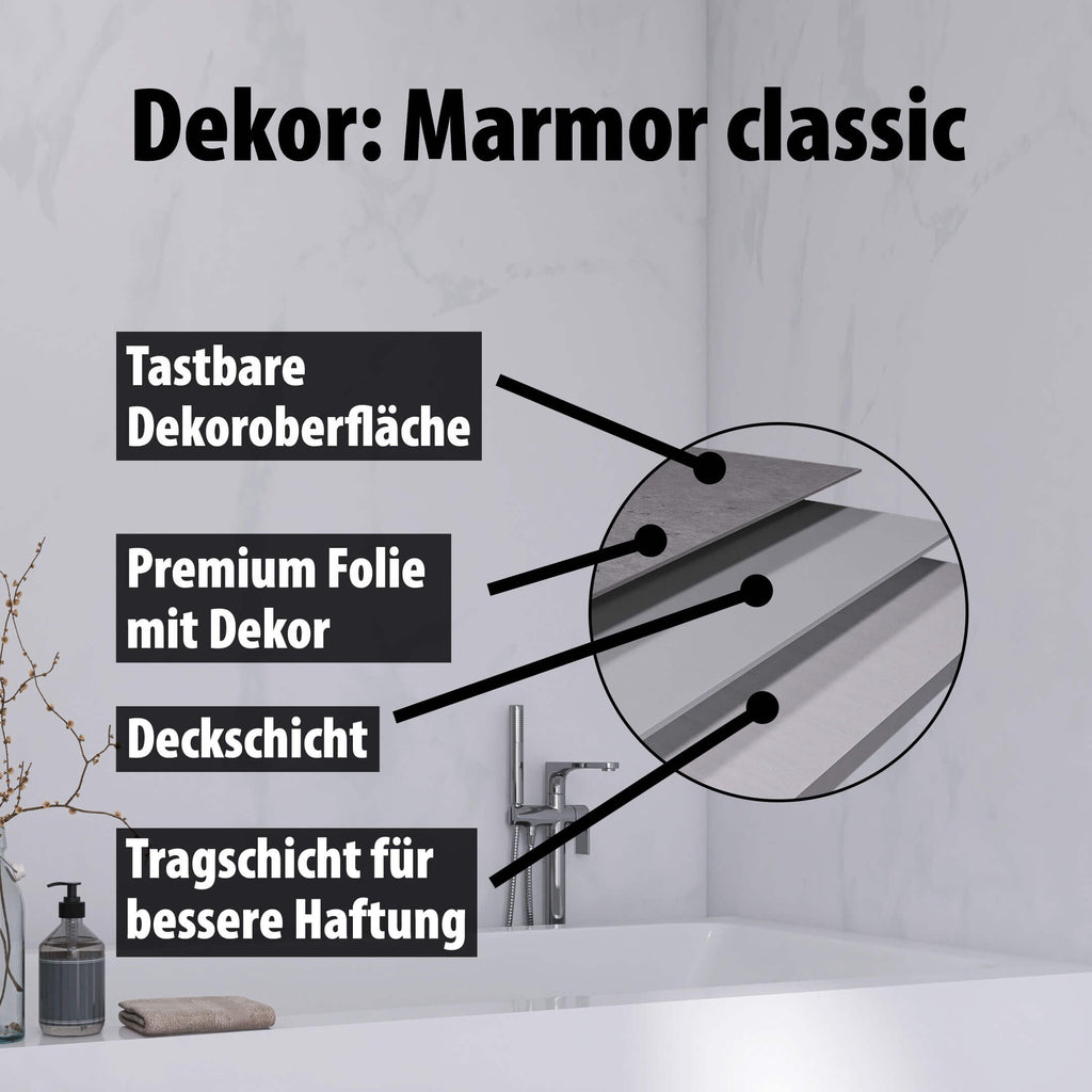 Duschrückwand - Marmor classic (250x100cm)